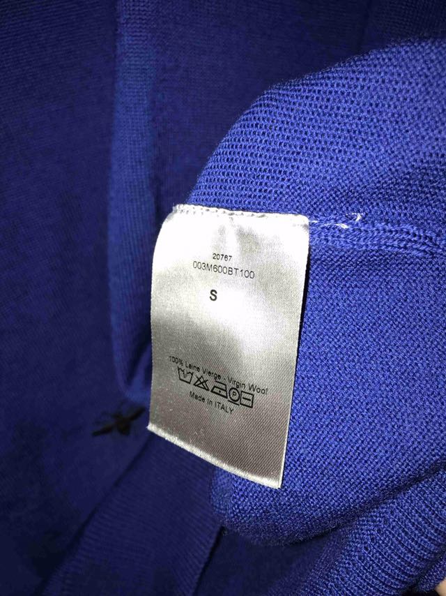  стандартный Dior Homme Dior Homme Bee вышивка V шея вязаный синий S
