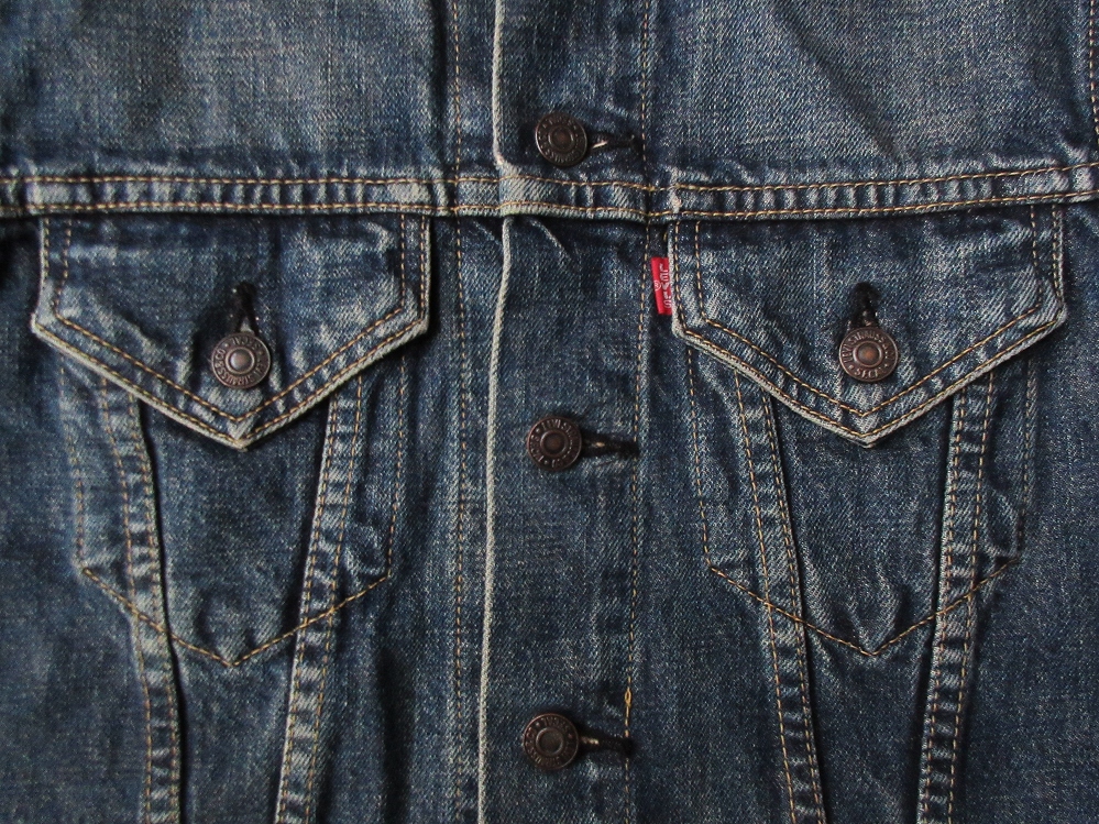 90's 日本製 Levi's 71557-02 サード デニム ジャケット 34 復刻 レプリカ 557XX 3rdジージャン ビッグE ブルゾン インディゴMADE IN JAPAN_画像6