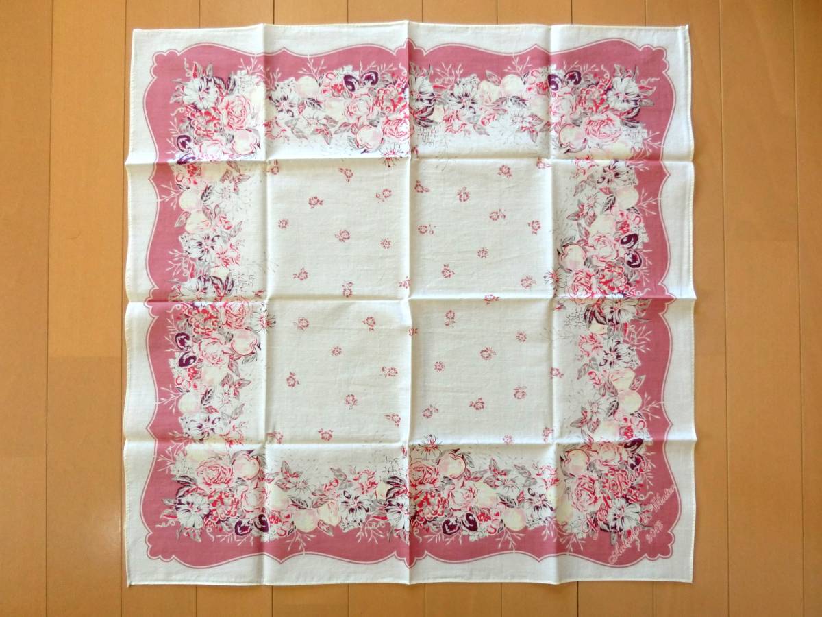 [ including carriage ][ unused * beautiful goods * not for sale ]L\'EST ROSE* L'Est Rose * Novelty . floral print handkerchie large size pink series /2012AW