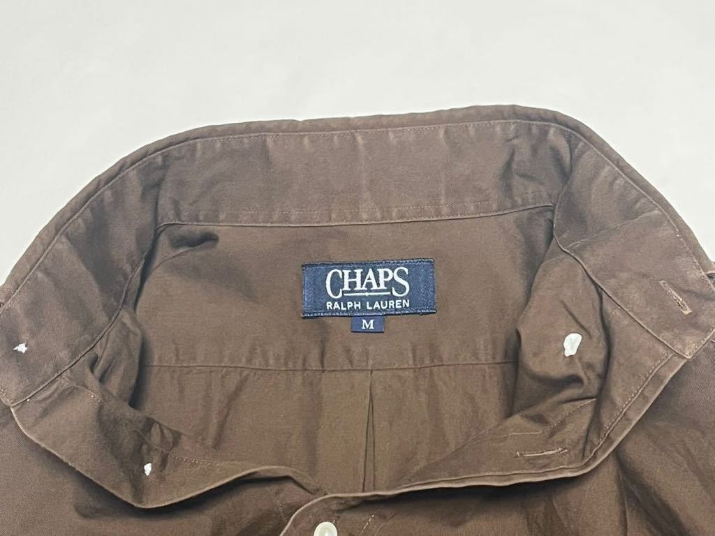 CHAPS チャップス Ralph Lauren ラルフローレン CHOYA製 長袖 ボタンダウンシャツ 日本製 サイズM ブラウン_画像9
