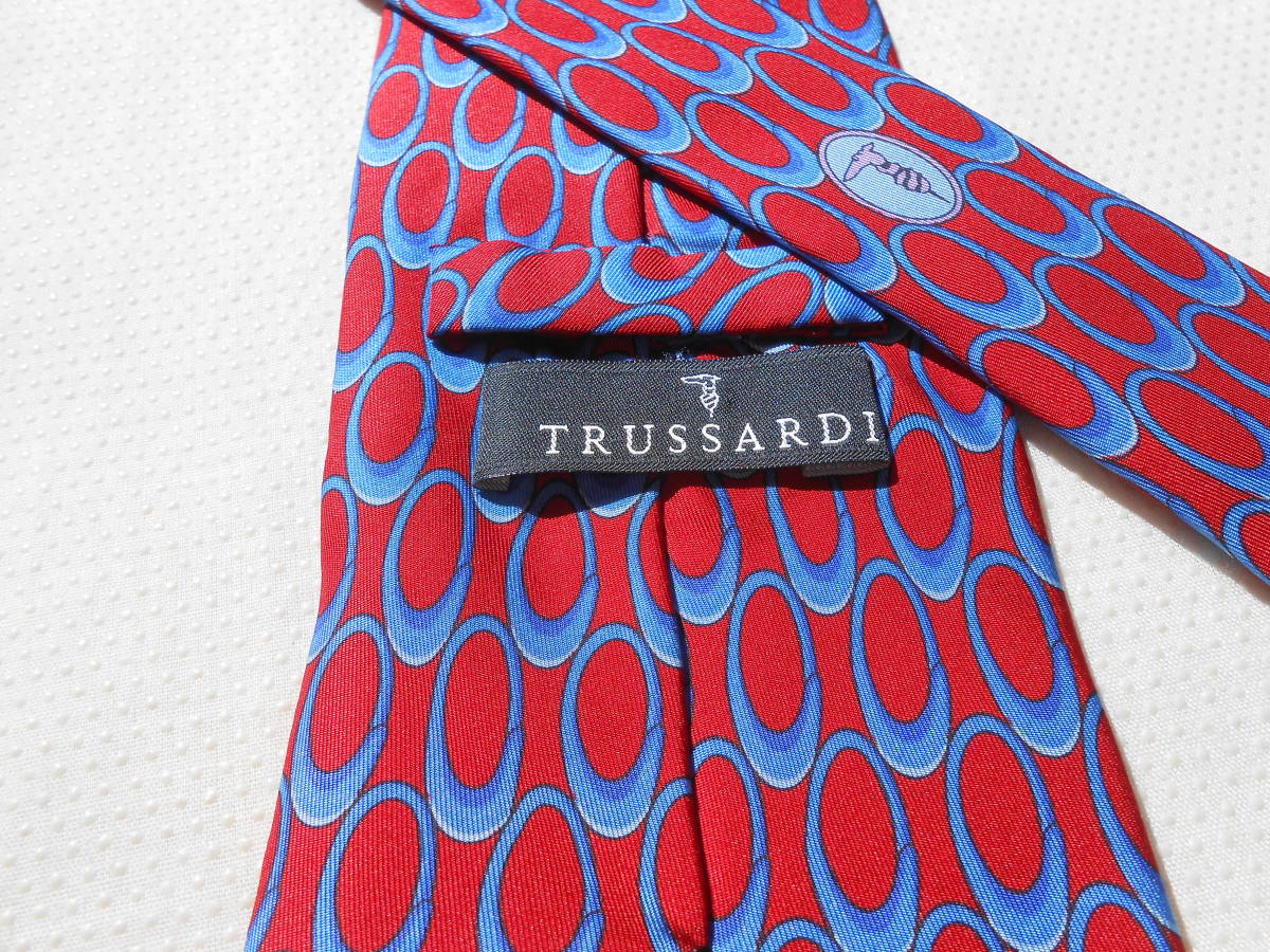 C282 прекрасный товар Trussardi TRUSSARDI общий рисунок узор. толстый галстук красный 