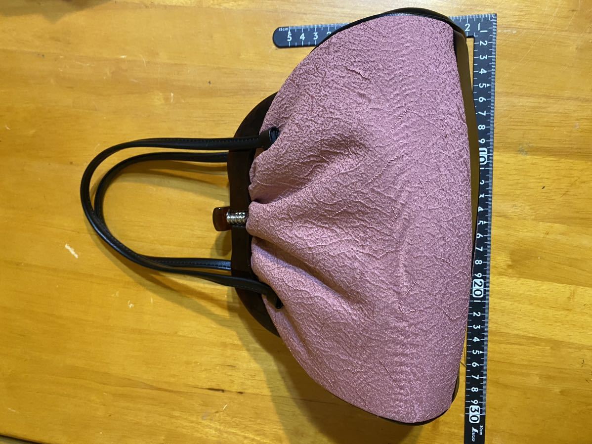 ピンク　和装バッグ 和装小物　ハンドバッグ がま口_画像3