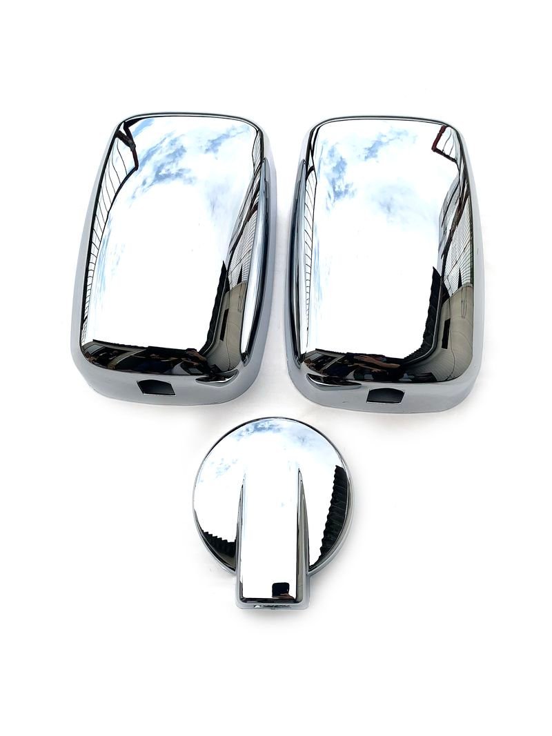  Isuzu NEW Elf Mazda Titan plating mirror cover 3 point set custom car un- possible 2t for standard car JP-ZJW-DCJ904+JP-T037-A