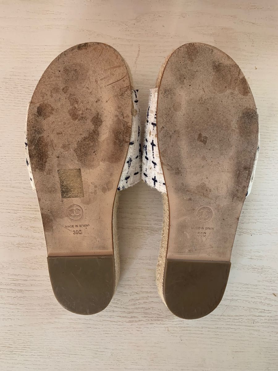 CHANEL 正規品 美品 レア ツイードサンダル size36 | noonanwaste.com