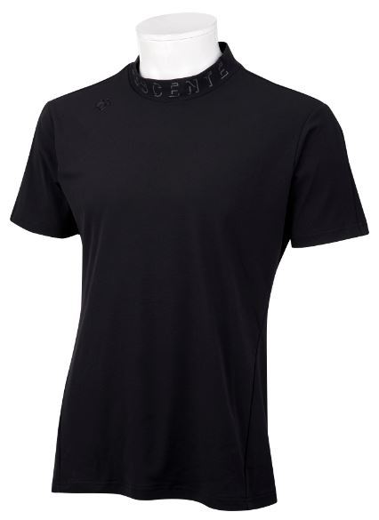 《2023年春夏》デサントゴルフ 半袖モックネックシャツ DGMVJA07　黒（L)