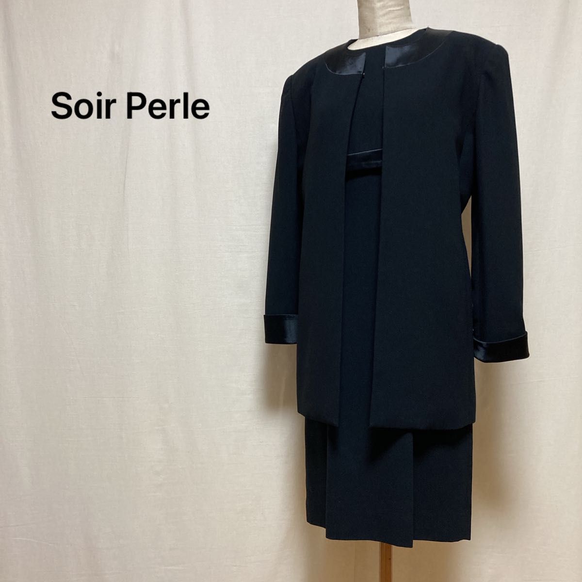 Soir Perle ソワールペルル 東京ソワール ワンピーススーツ ブラックフォーマル 喪服  礼服 7号