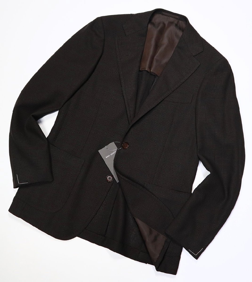 【驚きの値段】 柔らかで丸みある美しいナポリスタイルの傑作269!【 RING JACKET / リングヂャケット 】春夏ホップサックの濃茶ウールジャケット 50 /XL XLサイズ以上 【驚きの値段】 柔らかで丸みある美しいナポリスタイルの傑作269!【 RING JACKET / リングヂャケット 】春夏ホップサックの濃茶ウールジャケット 50 /XL XLサイズ以上