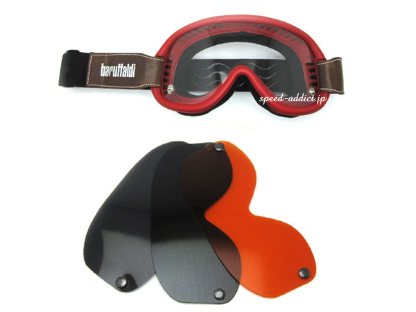 baruffaldi SPEED 4 GOGGLE RED/バルファルディスピード4ゴーグル赤レッドビンテージヘルメットvmxモトクロスオフロードバイカーシェード_画像5