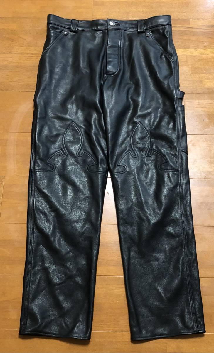 ください CHROME HEARTS carpenter leather pants クロムハーツ