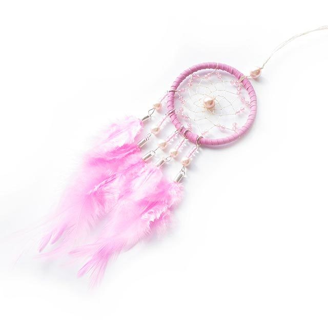 Dream catcher car car supplies room mirror accessory decoration feather stylish present hand made miscellaneous goods 2 color (P/ white ) set circle jpy 