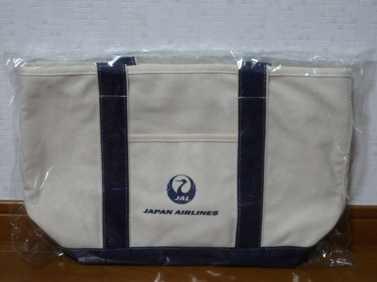  prompt decision! limitation! new goods unused!JAL Japan Air Lines JAL original tote bag shoulder .. tote bag eko-bag navy amenity goods 