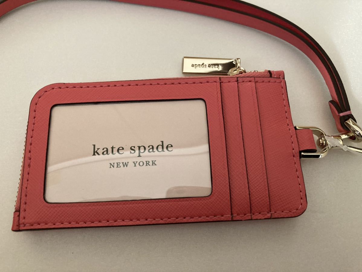 【送料無料】新品★ケイトスペード★ネックストラップ ID ケース パスケース カード入れ ランヤード 定期入れ Kate Spade ピンク_画像2