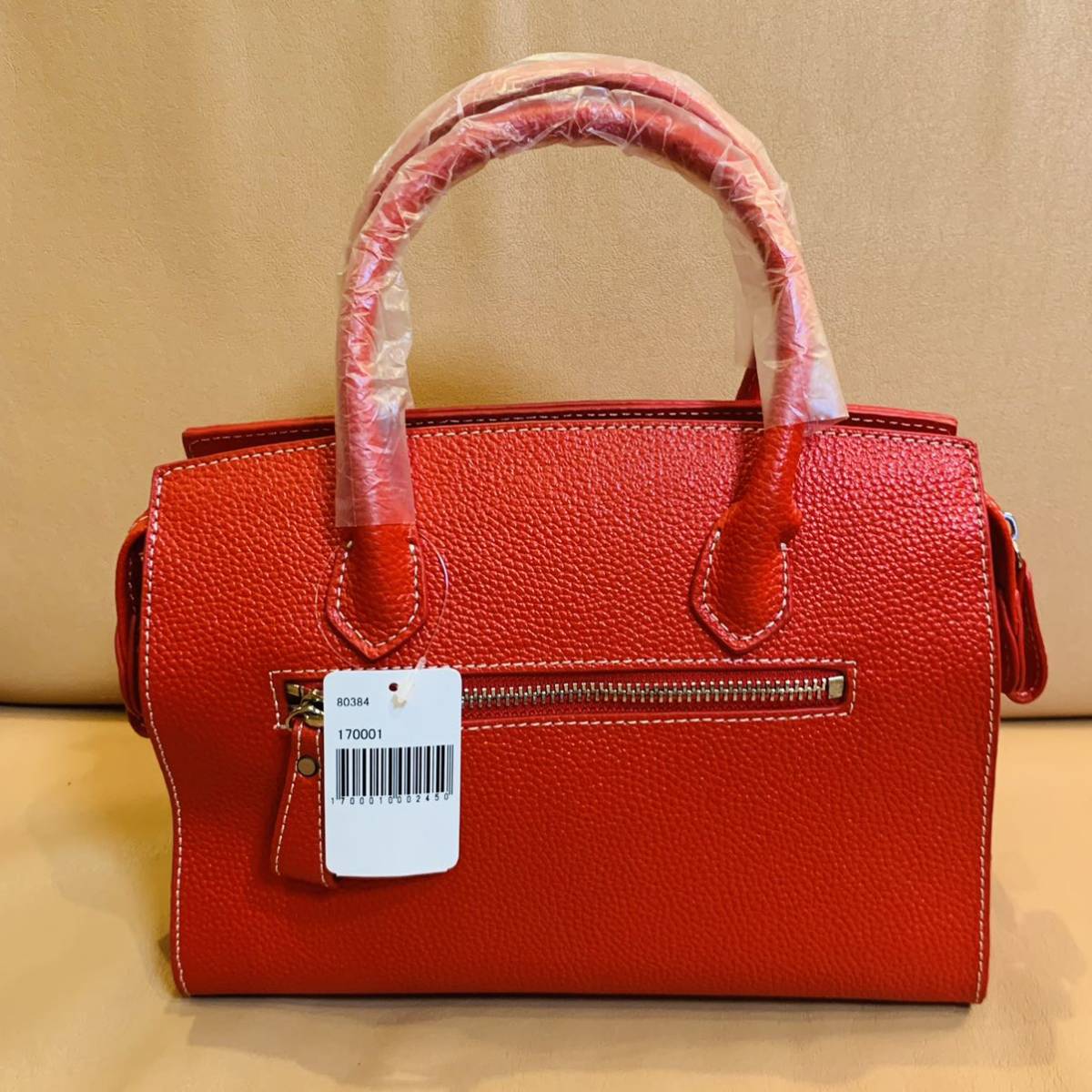 未使用品 】Genuine Cow SKIN 2way バッグ 赤 レッド 未使用品 】Genuine Cow SKIN 2way バッグ 赤 レッド