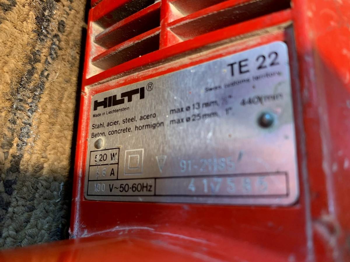 (ZA379)　動作品 HILTI ヒルティ ロータリーハンマードリル TE22_画像6