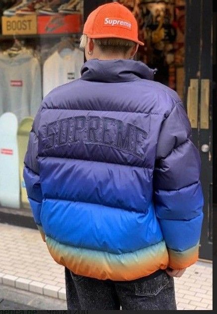 supreme gradient puffy jacket XL