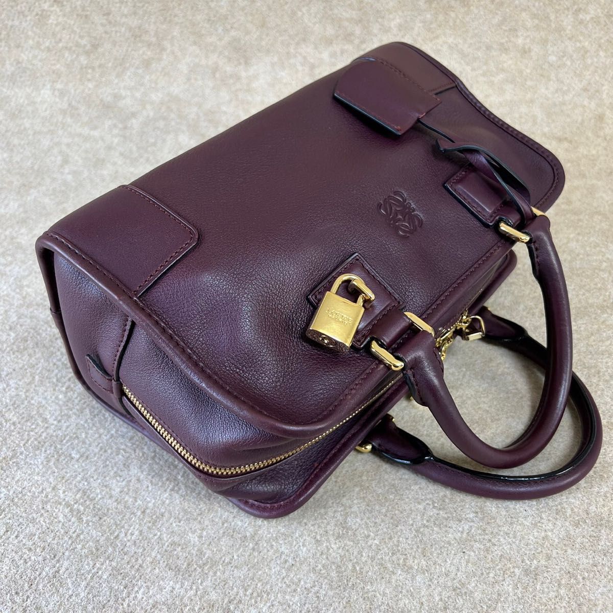 123DA LOEWE ロエベ レザー ハンドバッグ アマソナ 28 ブラウン