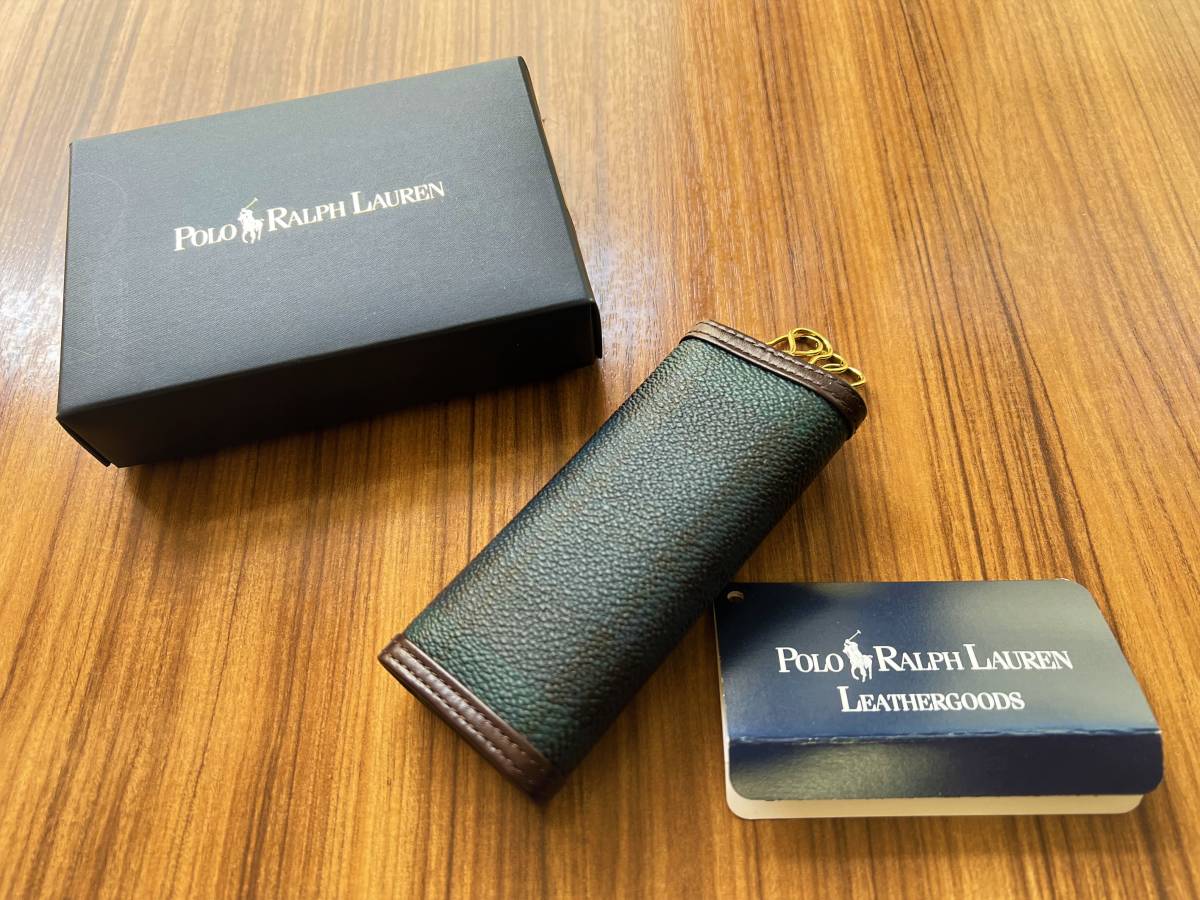  new goods unused box attaching [ Britain tradition. black watch ]POLO Ralph Lauren genuine article . know adult . recommended make 4 ream key case * finest quality car f leather xPVC/RRL