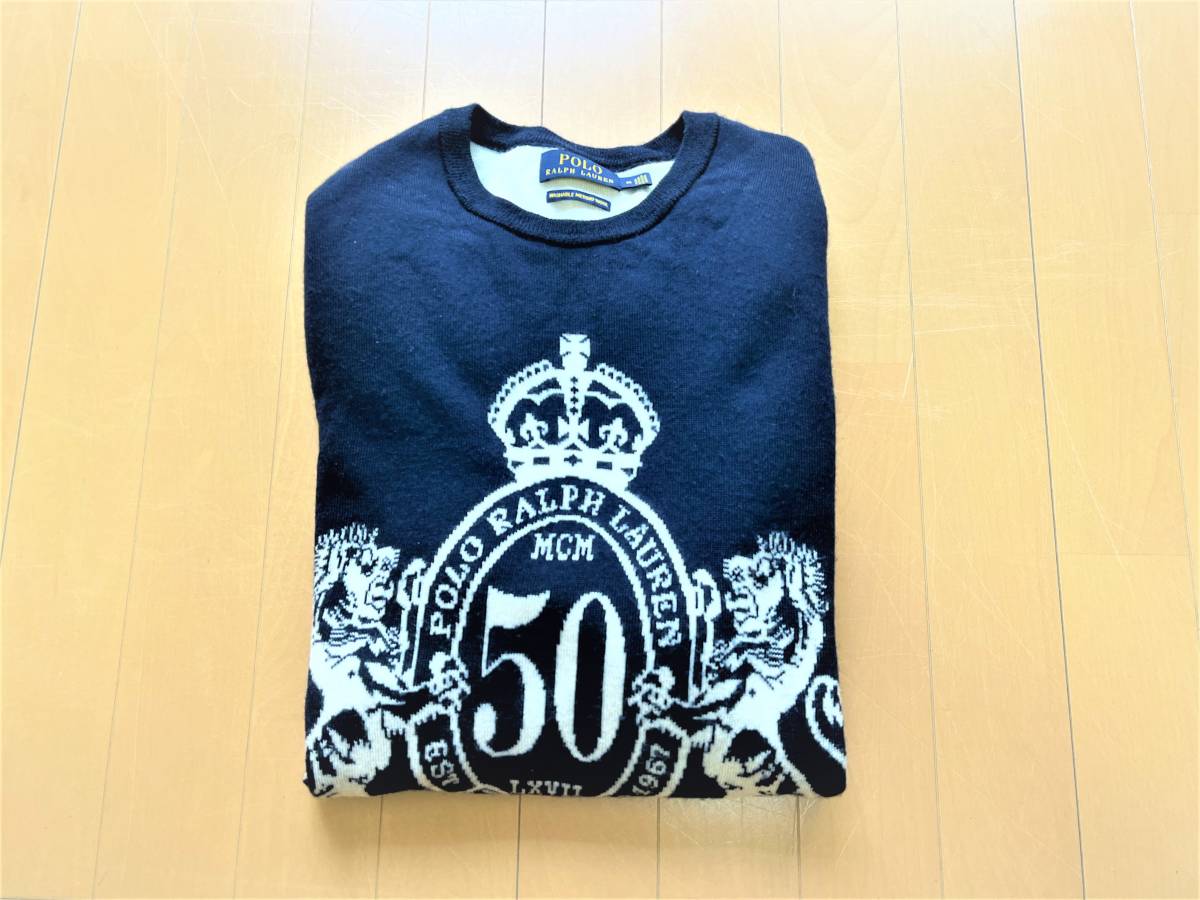  превосходный товар * супер ограничение [..50 anniversary commemoration *CREST SWEATER]POLO Ralph Lauren подлинный товар . узнать взрослый . рекомендация делать свитер * высокий мера x двусторонний 