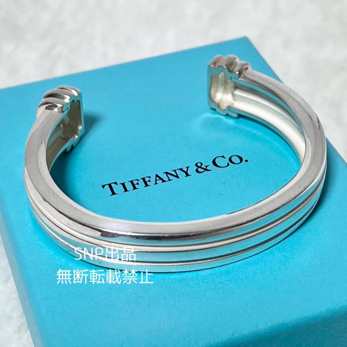 ティファニー Tiffany&Co. 美品 グルーブド カフ バングル