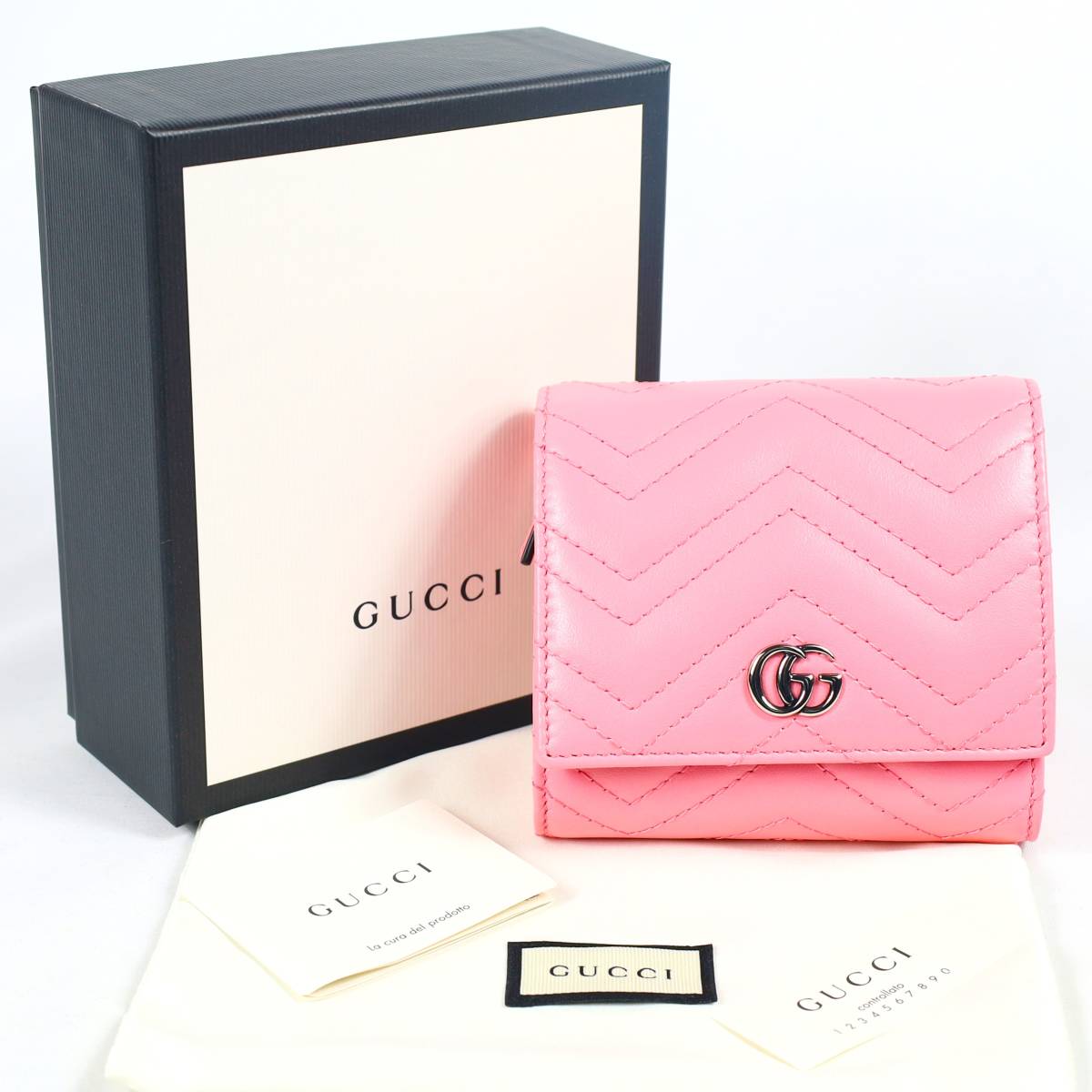  новый товар не использовался GUCCI складной кошелек GGma-monto розовый 