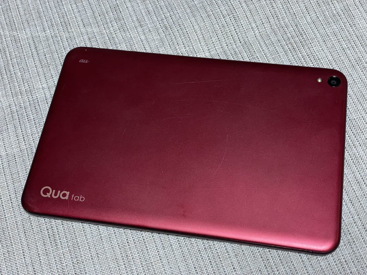 ☆SIMロック解除済み☆au 京セラ Qua Tab QZ10 ボルドー レッド 動作確認済み 判定○ 大画面 高画質 防水防塵 フルセグテレビ _画像1