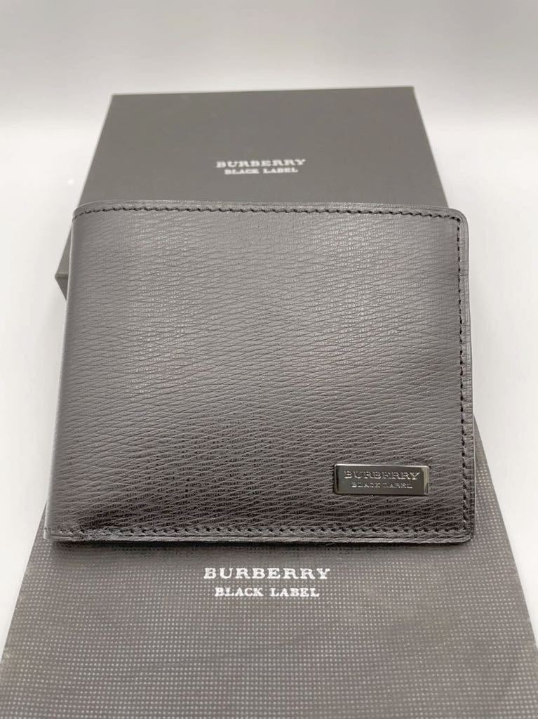 未使用品　バーバリー　ブラックレーベル　二つ折り財布　ブラック　小銭入れ付き　メンズ　カードケース　コインケース