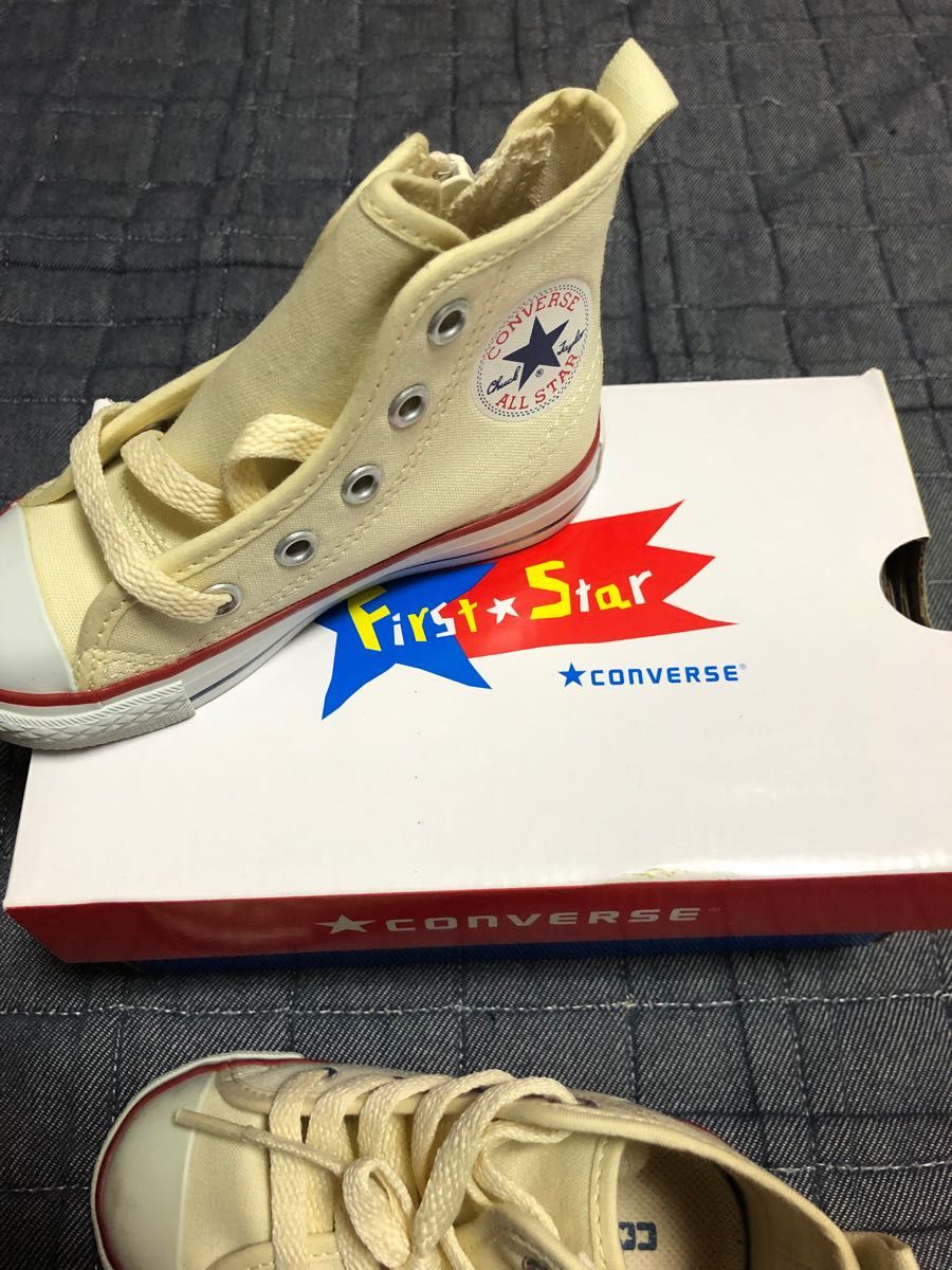 コンバース　15cm  CONVERSE ローカット　ファスナー　右足新品　左足中古