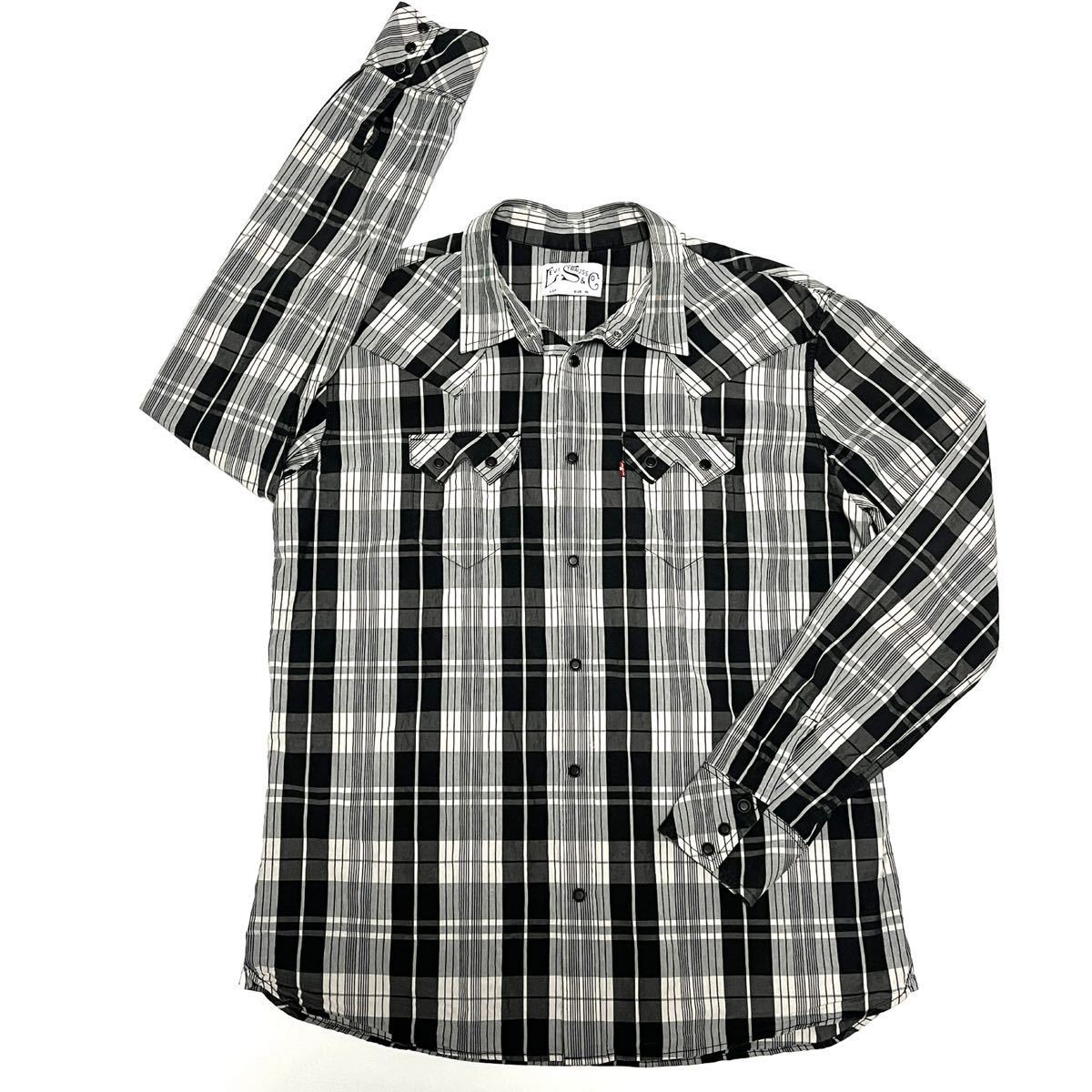 XLサイズ リーバイス　チェックシャツ　メンズ　長袖シャツ　ウェスタンシャツ　レゲエ　サーファー　スケーター　バイカー　農業　ワーク_画像1