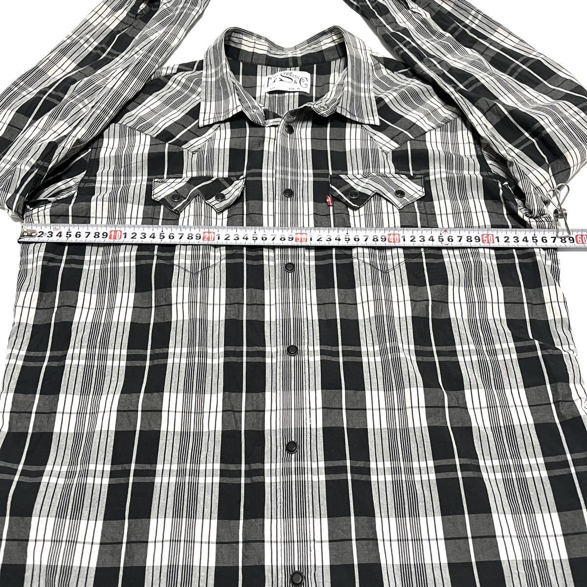 XLサイズ リーバイス　チェックシャツ　メンズ　長袖シャツ　ウェスタンシャツ　レゲエ　サーファー　スケーター　バイカー　農業　ワーク_画像6