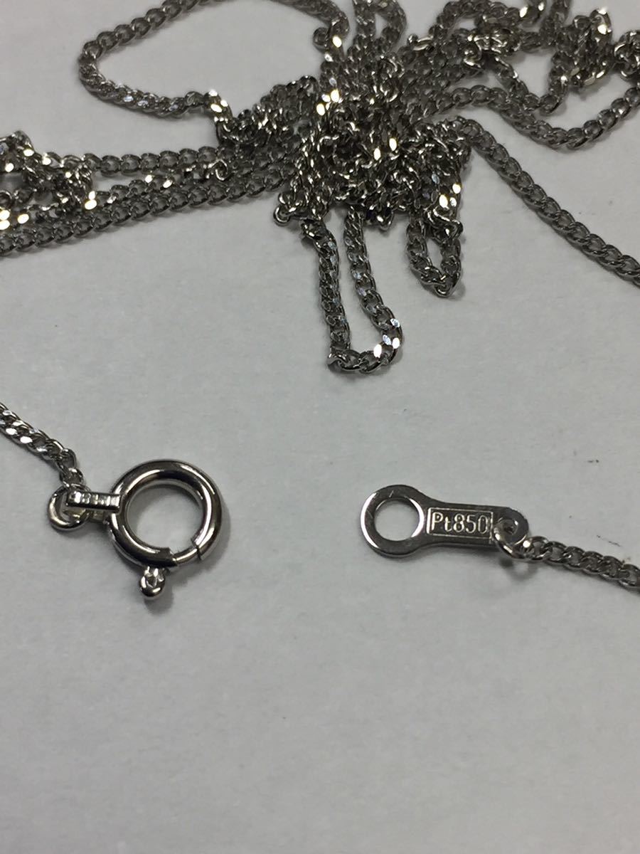 Pt850 platinum necklace width 1 millimeter 50cm flat necklace lady's 