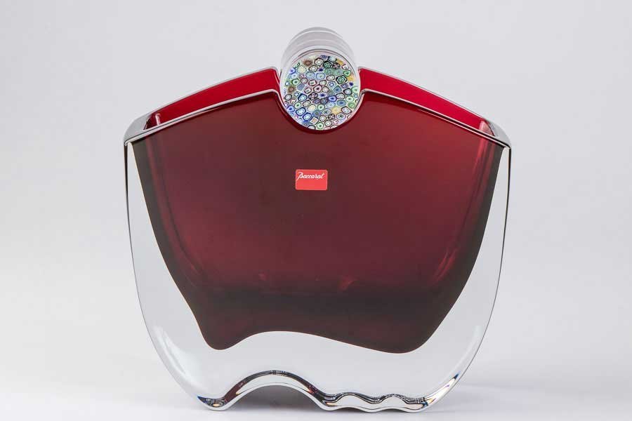 【バカラ】『 Baccarat クリスタル オセアニア レッド フラワーベース 花瓶 15083 』 万華鏡 ブランド ガラス 花器 インテリア オブジェ