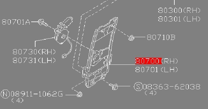 【日産純正新品】NISSAN 未使用品 ★超希少品★ スカイライン R32 ２ドア用 右側 パワーウィンド レギュレーター HCR32 HR32 HNR32 BNR32_画像3