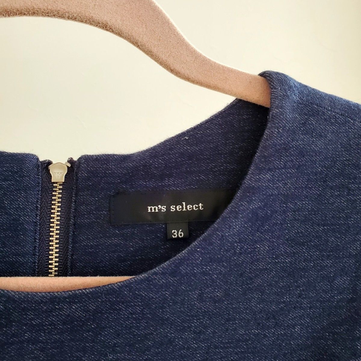 美品 m's select エムズセレクト ストレッチ デニムワンピース 36