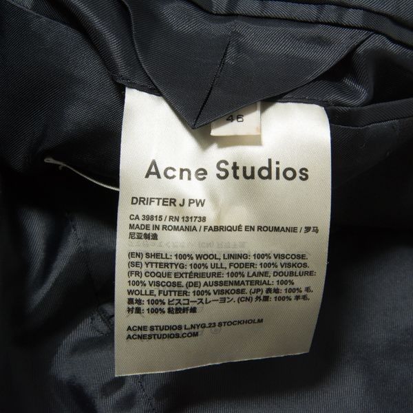 Acne Studios DRIFTER J PW 3B wool suit setup black / black 46 48 m0002-06-010
