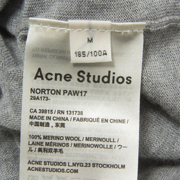 美品 Acne Studios NORTON PAW17 タートルネック ニット 長袖 トップス ウール100 グレー M m0002-02-026_画像6