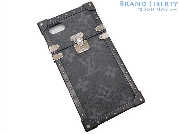 美品 ルイヴィトン モノグラム エクリプス アイ トランク iPhone7/8/SE(第2・3世代) ケース 携帯カバー アイフォン M64489
