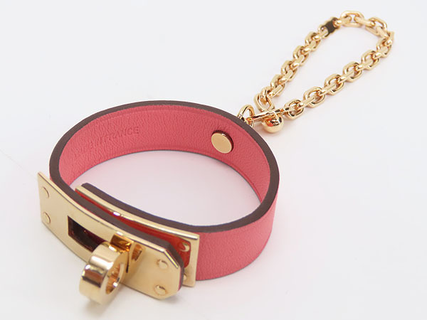 美品 エルメス ケリー グローブホルダー ピンク ローズゴールド金具