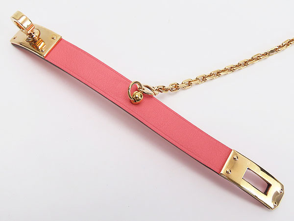 美品 エルメス ケリー グローブホルダー ピンク ローズゴールド金具