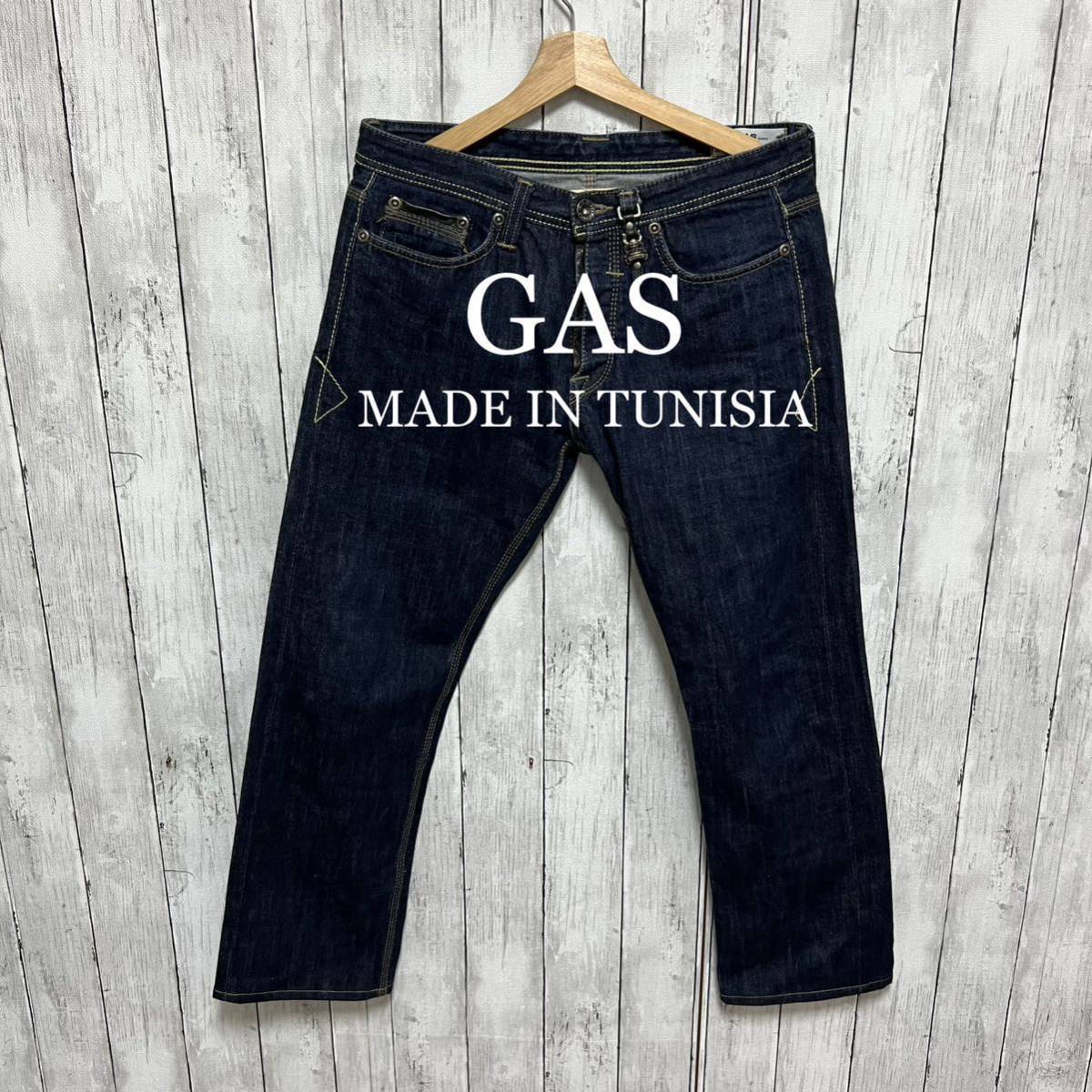 美品！GAS 本革使いセルビッチデニム！赤耳！_画像1