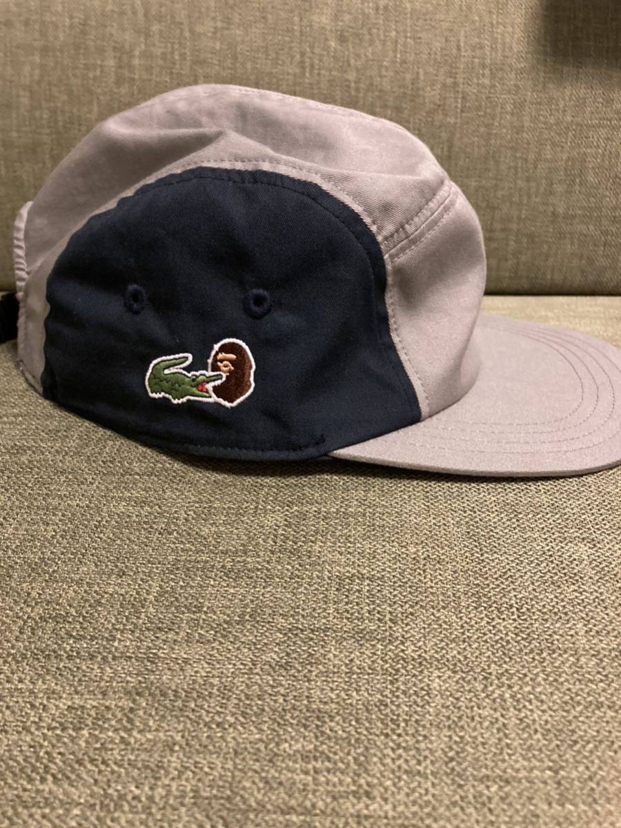 ape ラコステ コラボ cap 帽子 エイプ ベイプ LACOSTE レア ベイシング ハット_画像1