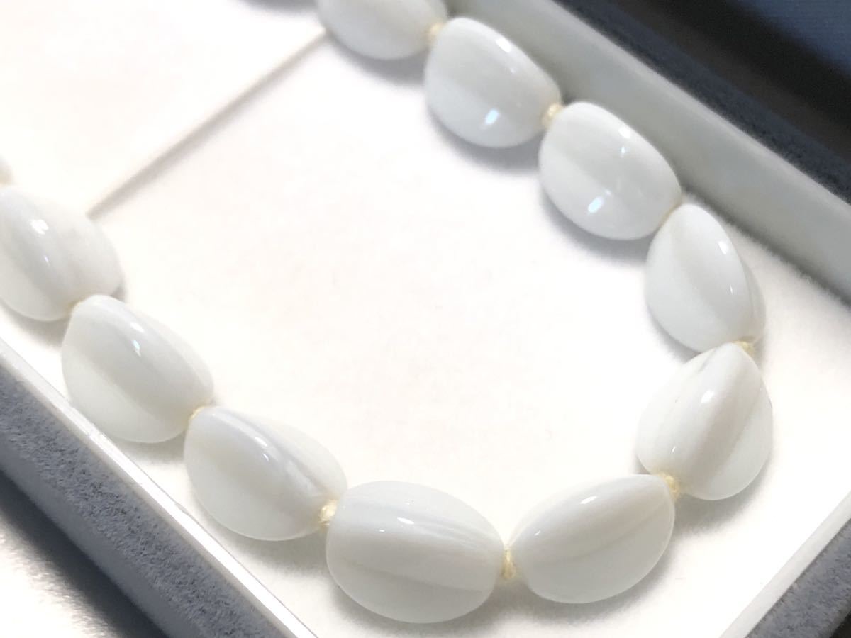  white glass 28.0g design necklace [ inspection / inspection / glass ]