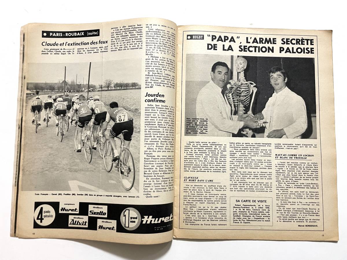 ★稀少 1968 LE MIROIR DES SPORTS 仏字雑誌 Paris-Roubaix パリルーベ EDDY MERCKX エディメルクス 検 ツールドフランス CAMPAGNOLO ★_画像7
