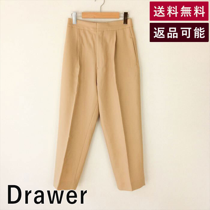 ドゥロワー Drawer パンツ ウールトロテーパードタックパンツ ベージュ ベージュ 2020年商品 秋冬 E0405Y001-E00506 中古 古着_画像1