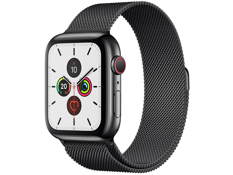 Apple Watch Series 5 MWWL2J/A[スペースブラックステンレススチールケースとミラネーゼループ]GPS+Cellular/44mm/新品/メーカー保証付