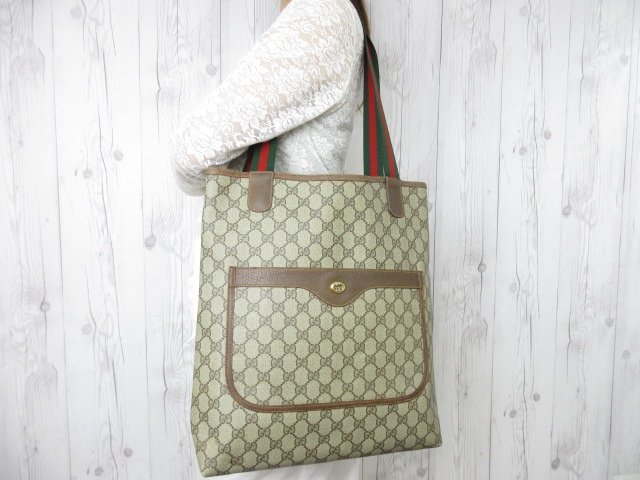 Yahoo!オークション - 極美品 GUCCI グッチ シェリーライン GG柄 トート