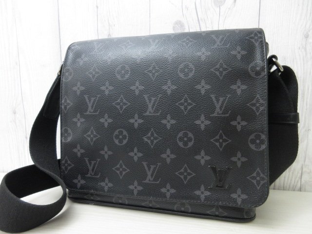 極美品 LOUIS VUITTON ルイヴィトン モグラムエクリプス ディストリクトPM メッセンジャーバッグ ショルダー バッグ M44000 黒メンズ 58796の画像2