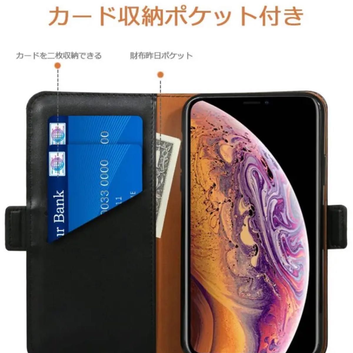 iPhone 11 ケース 手帳型 PUレザー素材 全面保護・カード収納・横置き機能対応 耐衝撃
