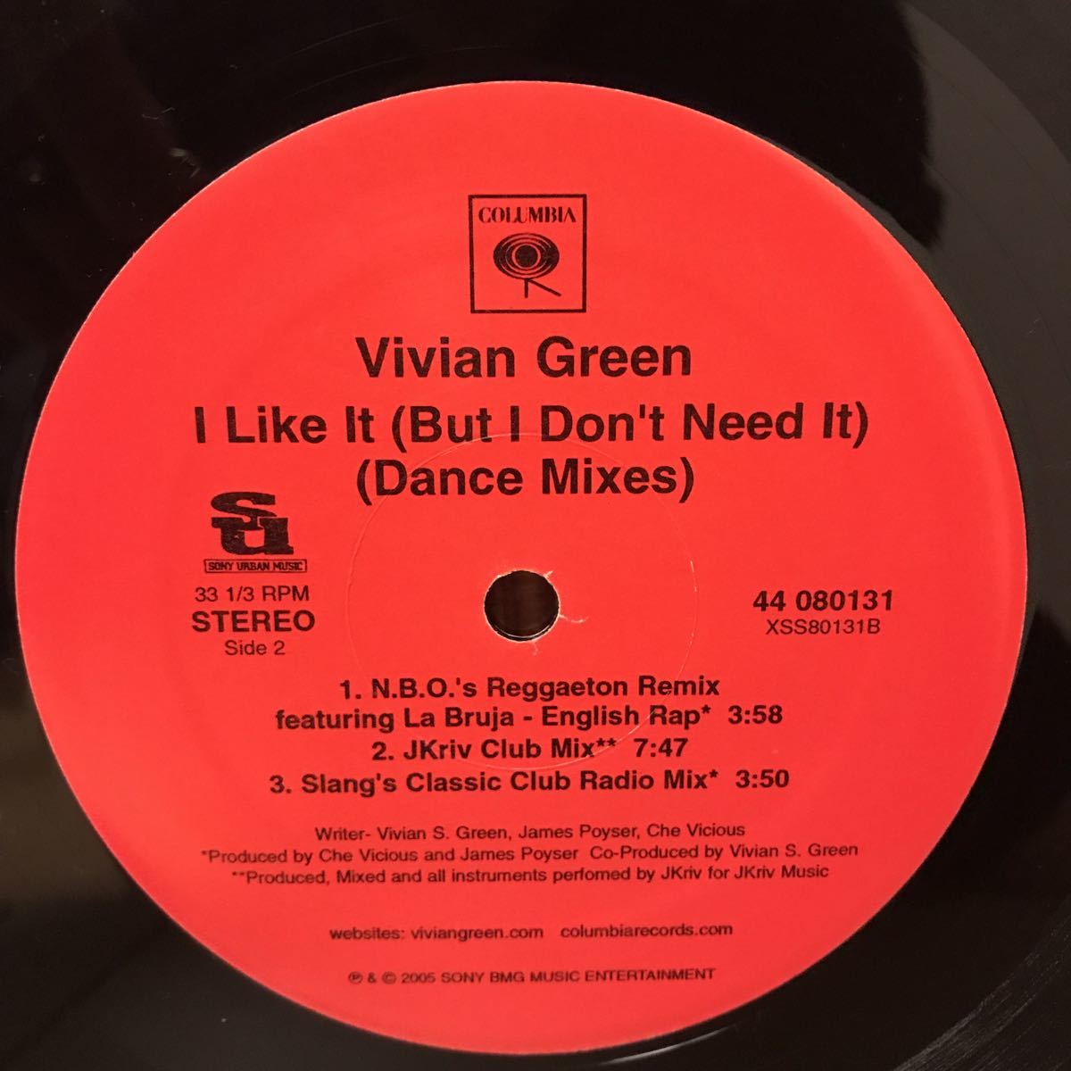 VIVIAN GREEN / I Like It (But I Don’t Need It) (Dance Mixes) 12インチレコード Reggaeton Remix収録_画像3