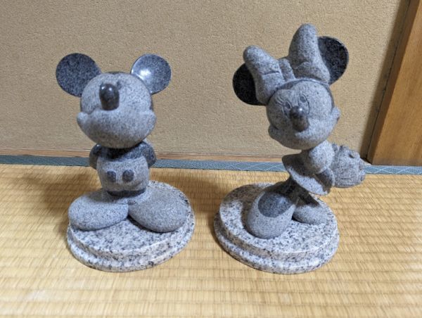 Yahoo!オークション - 【中古】ミッキー ミニー 石像 2点セット