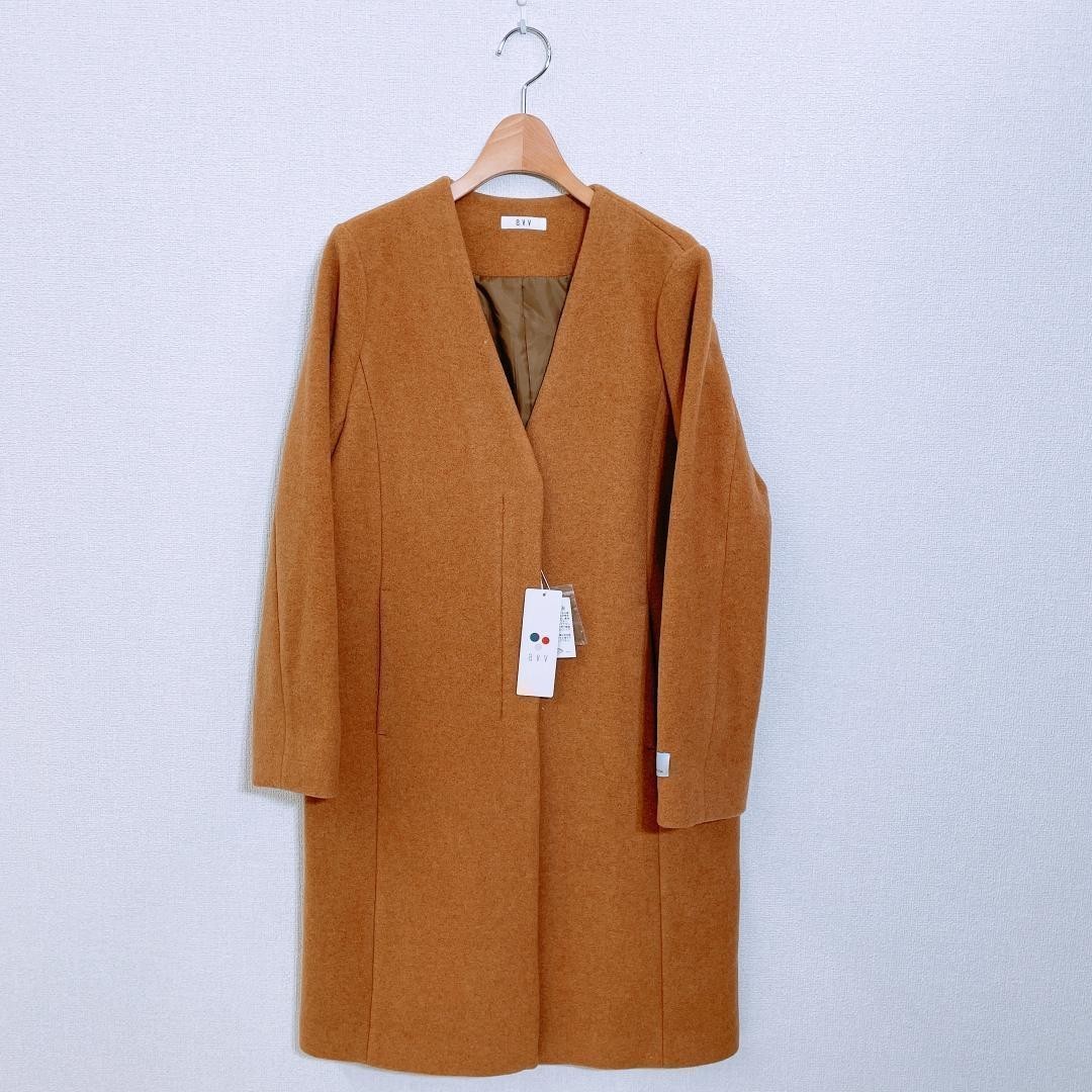 愛用 カジュアル シンプル 茶色 ブラウン Mサイズ ロングコート コート